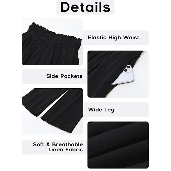 Women's Linen Cropped Wide-Leg Pants