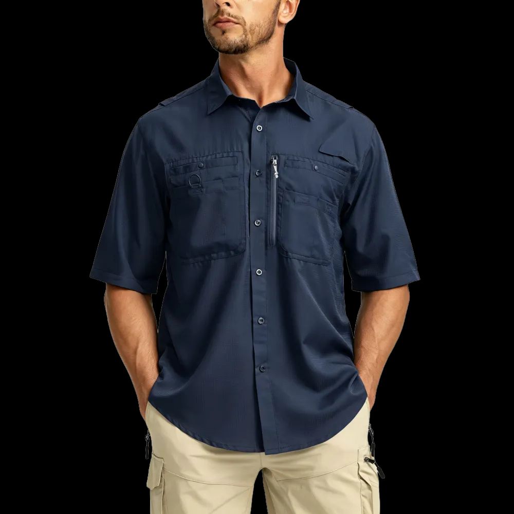Men's Casual Outdoor Button-Down Fishing Top