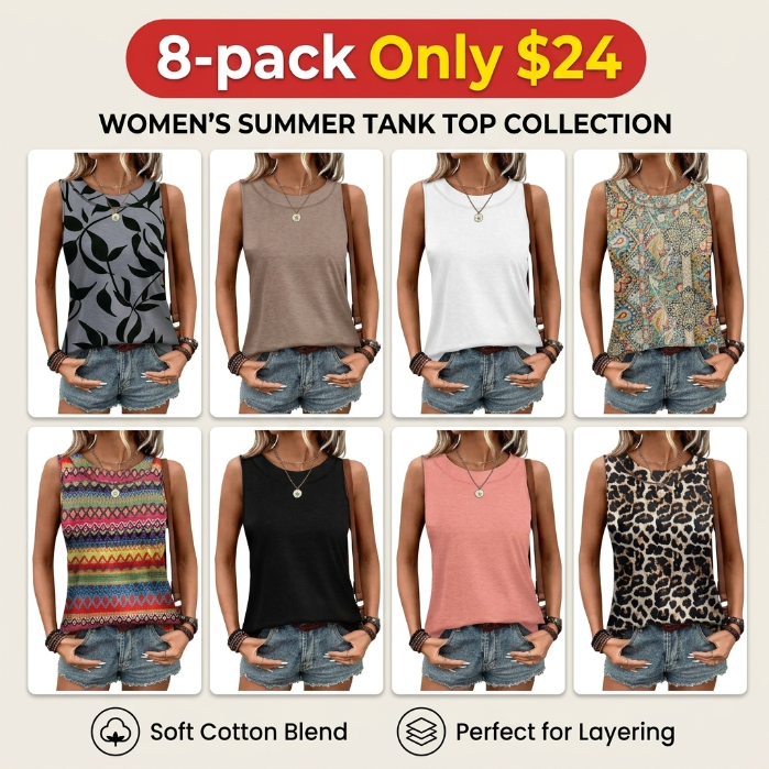 Tank Tops for Women Summer Outfits 2026 Crewneck Spring Casual Sleeveless Shirts Blouses Clothing