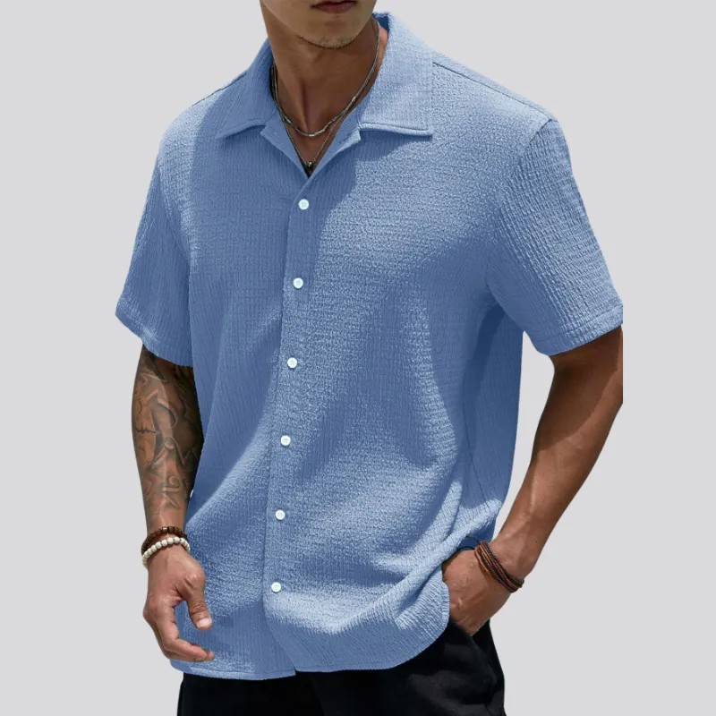 Men's Textured Button Front Shirt