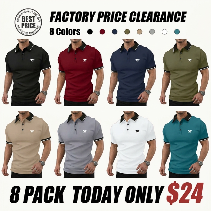 Men’s Premium Solid-Color Casual Polo Shirt