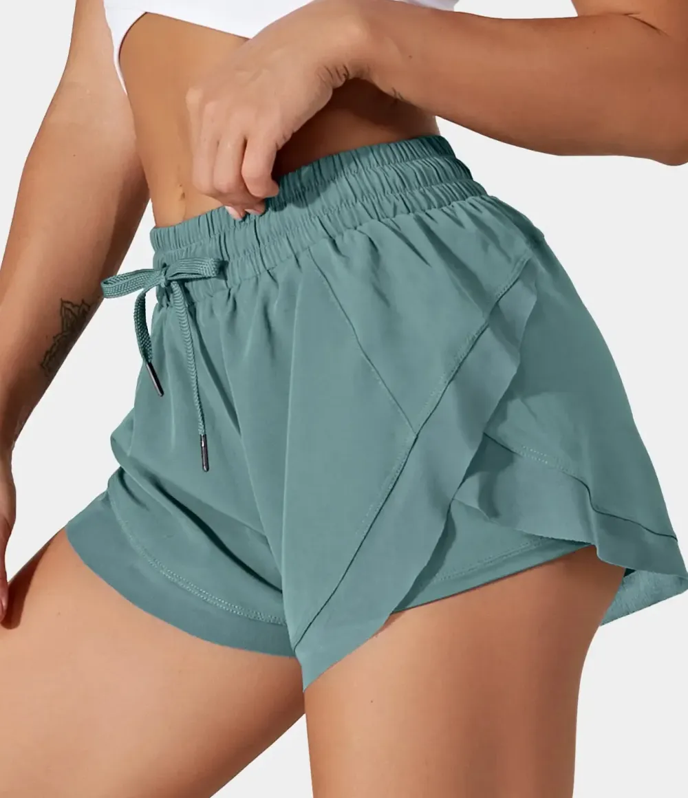 Contrast Flowy Mesh 2-in-1 Shorts