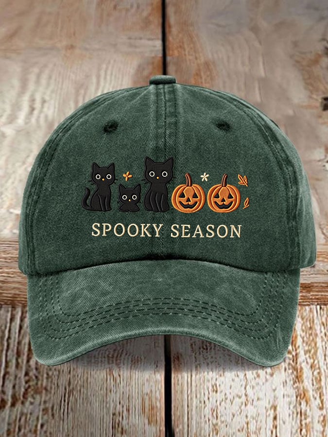 Unisex Faux Embroidered Halloween Baseball Cap