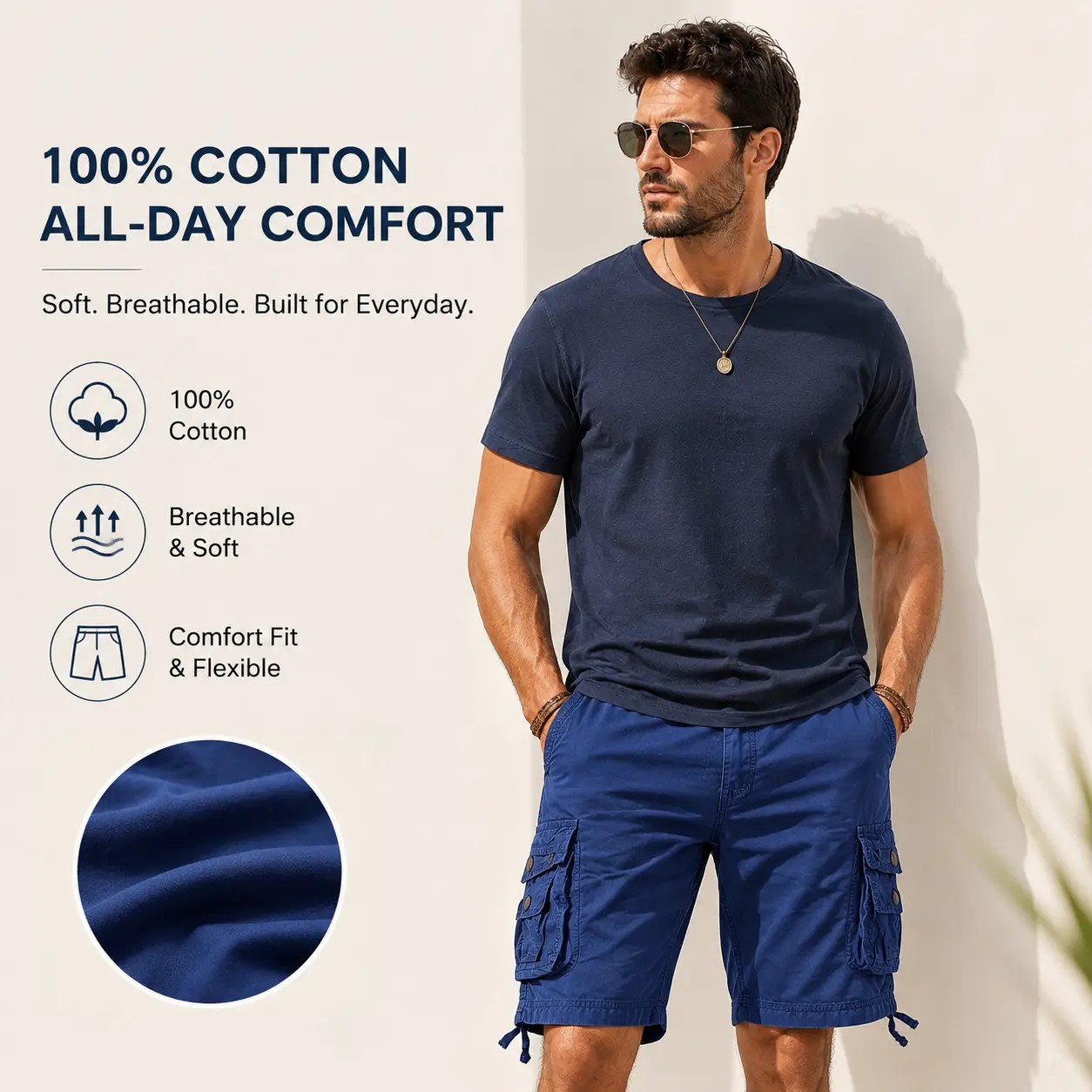 Men's Classic Utility Cargo Shorts – Relaxed Fit Multi-Pocket Summer Shorts
