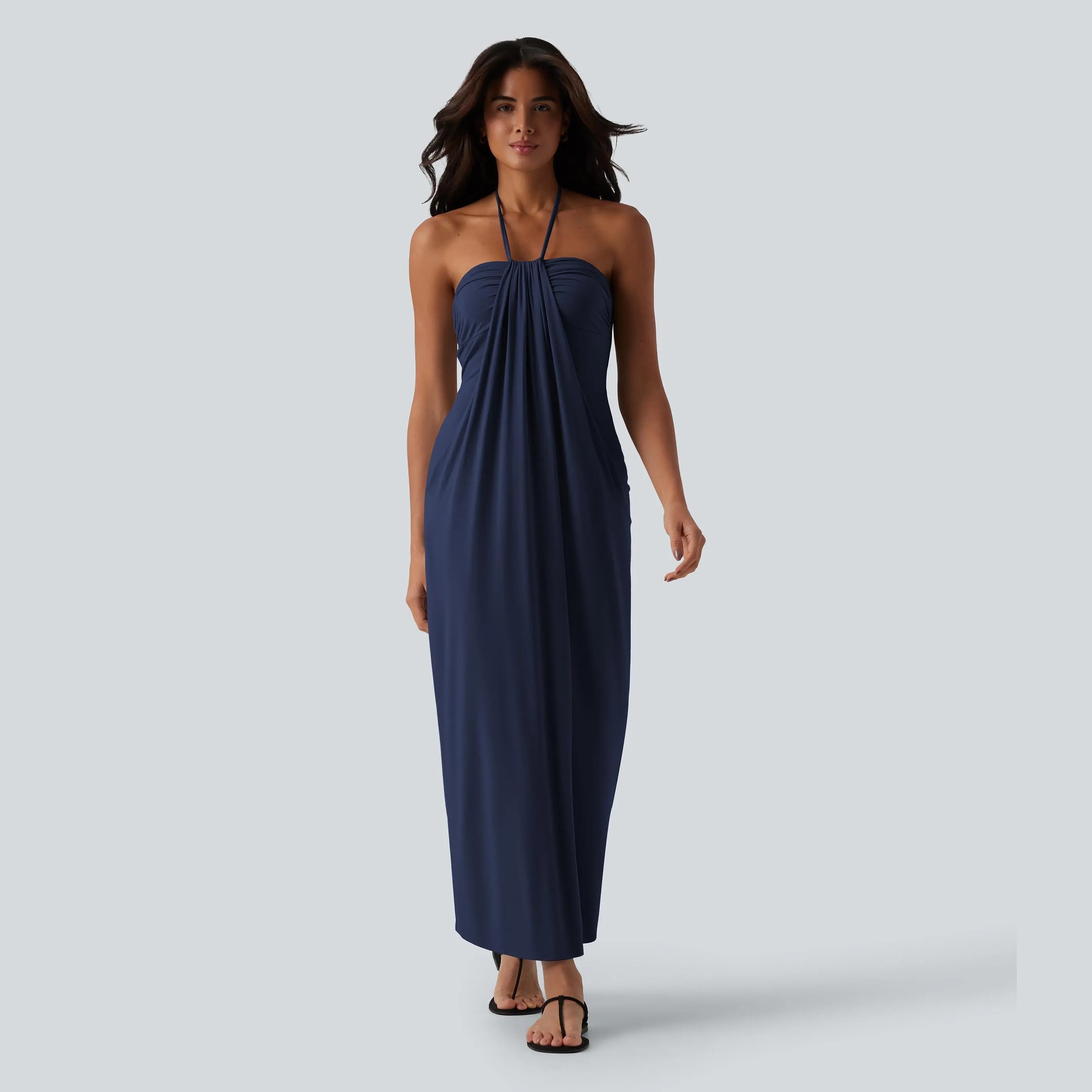 【Creator’s Pick】Halter Tie Back Maxi Dress with Pockets