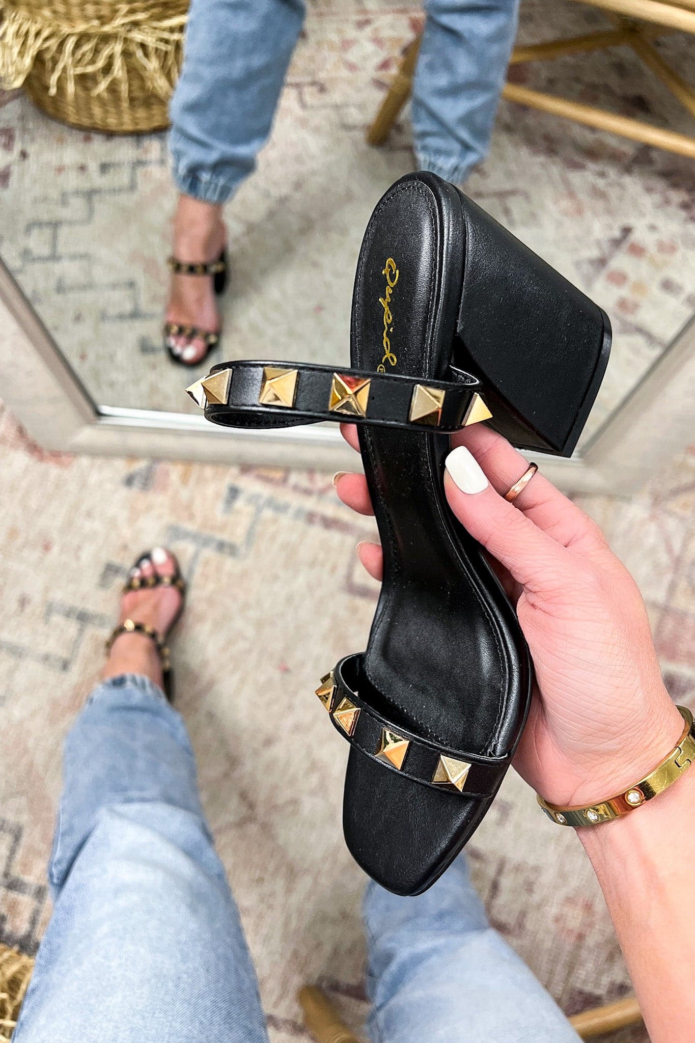 Studded Strappy Heels