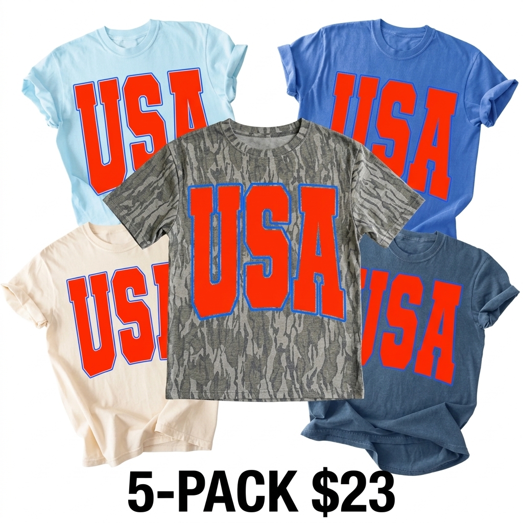 USA Puff Print 4th of July T-Shirt – Patriotic Memorial Day Top