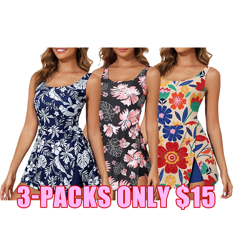 🏖️ Women's Tummy Control Swim Dress with Built-In Shorts