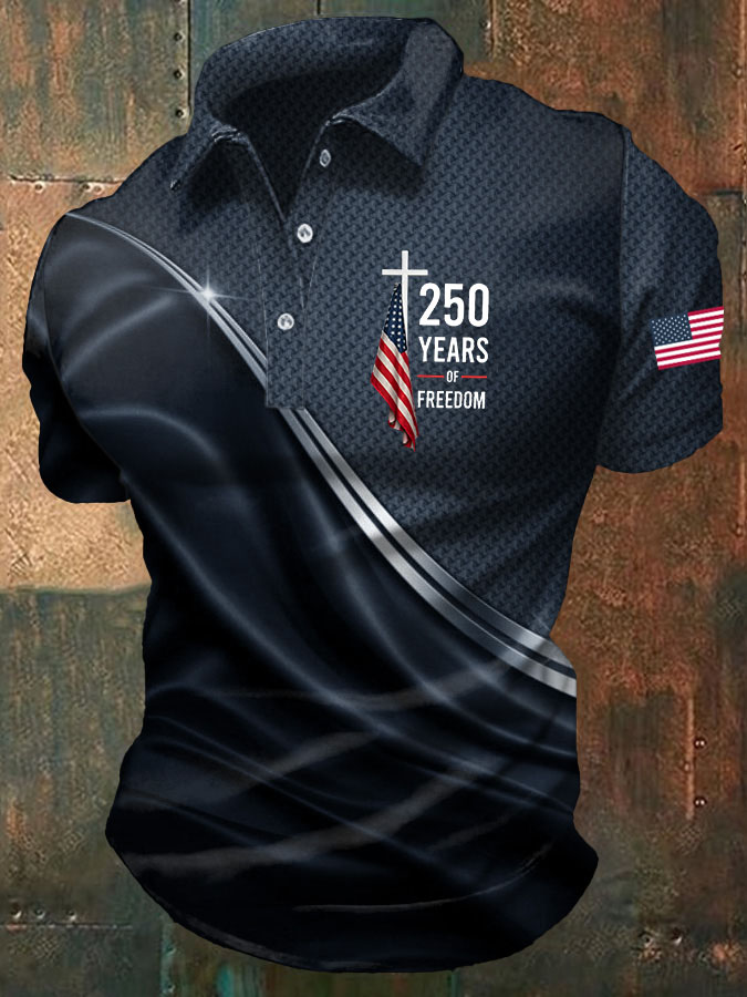 Men's 250th Anniversary Printed Casual Polo Shirt