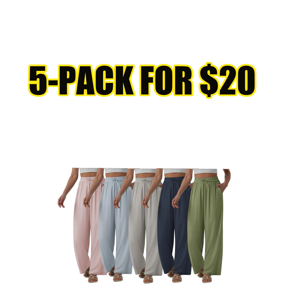 Linen Blend Wide Leg Pants