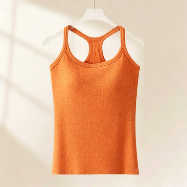 Women's 8-Pack Ribbed Built-in Bra Tank Top – Racerback Cropped Camisole with Removable Pads Wireless Supportive Yoga Top