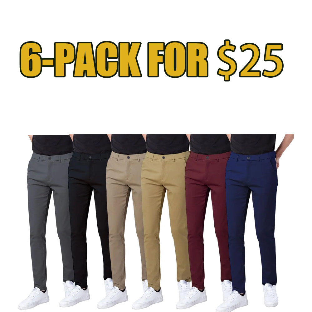 Men's Skinny Fit Khaki Tapered Casual Pants