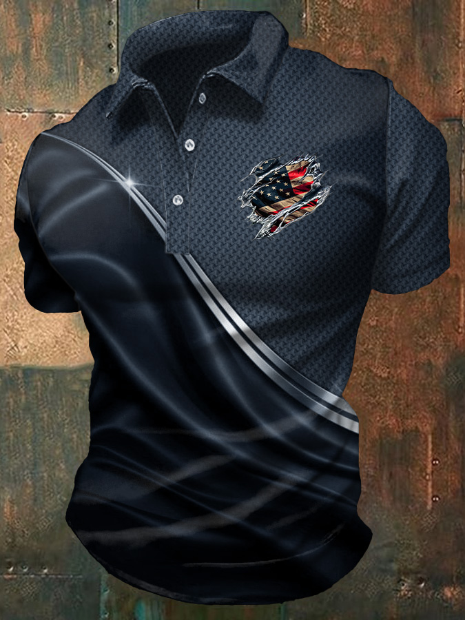 Men's 250th Anniversary Printed Casual Polo Shirt
