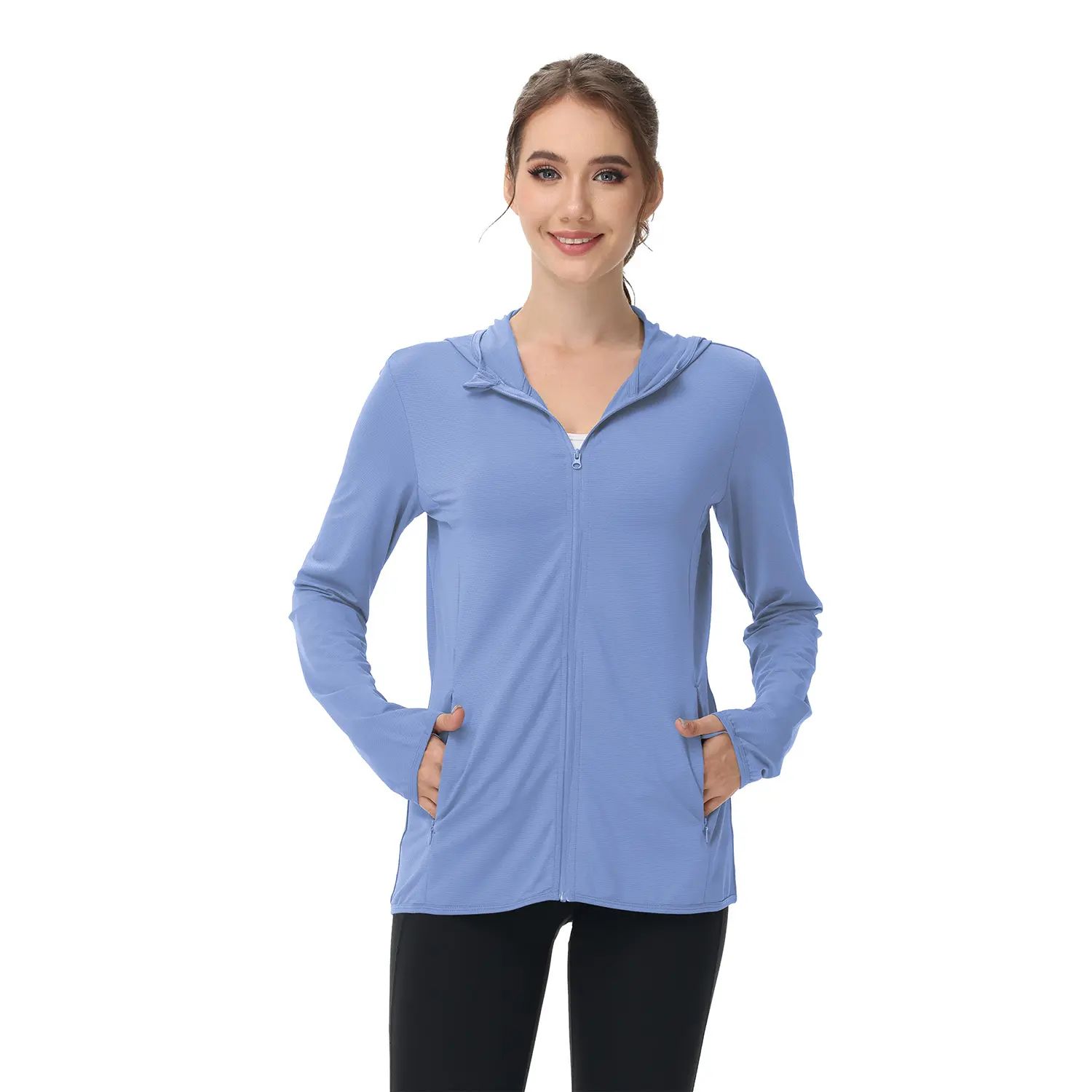 Women's Lightweight Long-Sleeved Sunscreen Hoodie Jacket - Full-Range Large Elastic