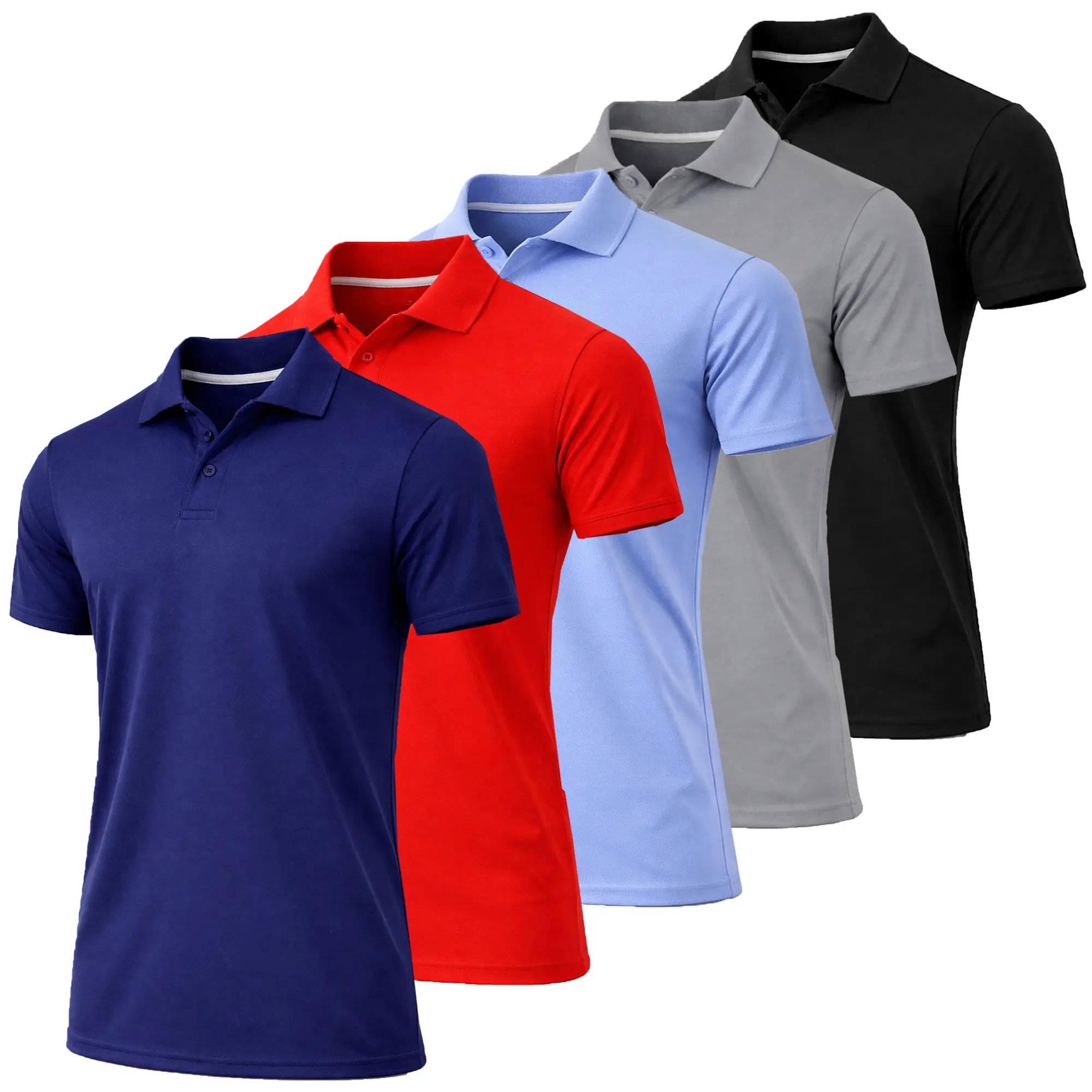👕 Men's 5-Pack Performance Dry-Fit Polo Shirts