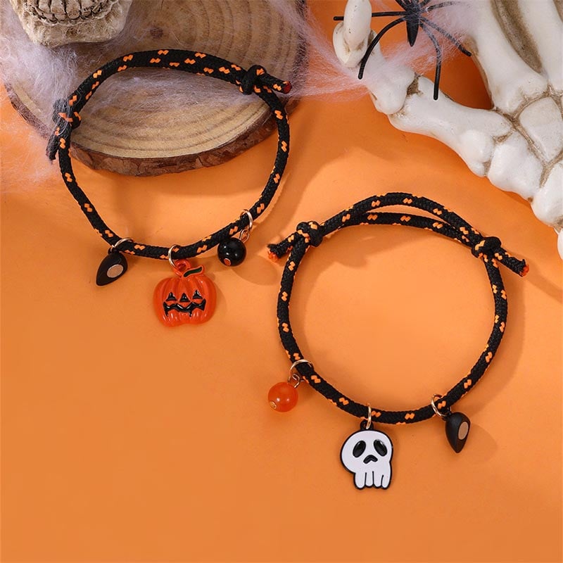 Fashionable And Creative Pumpkin Ghost Pendant Magnet Design Bracelet