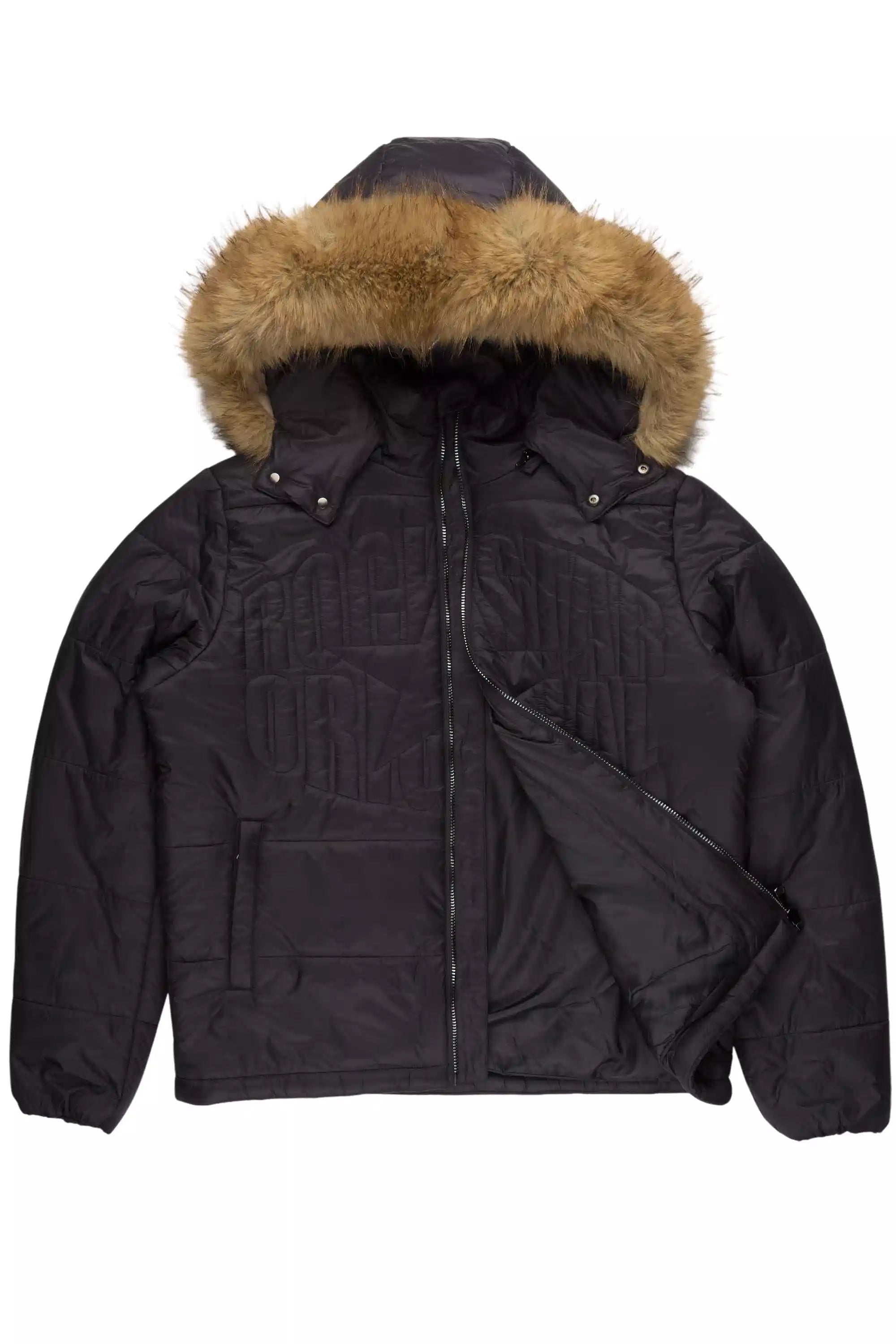 Marlona Black Oversized Puffer Jacket
