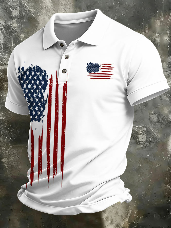 Men's 250th Anniversary Printed Casual Polo Shirt