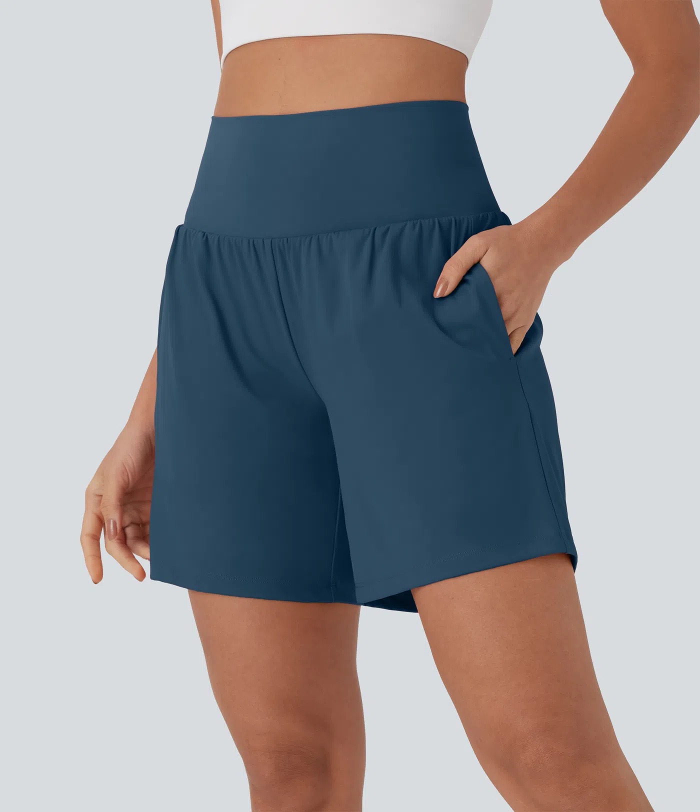 🔥🔥Women’s 2-in-1 Super High-Waisted Cool-Touch Yoga Shorts with Pockets (3