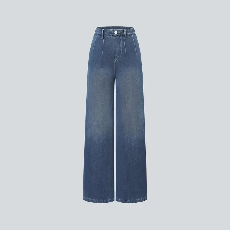 Halara Flex High Waisted Tummy Control Wide Leg Casual Jeans with Pockets