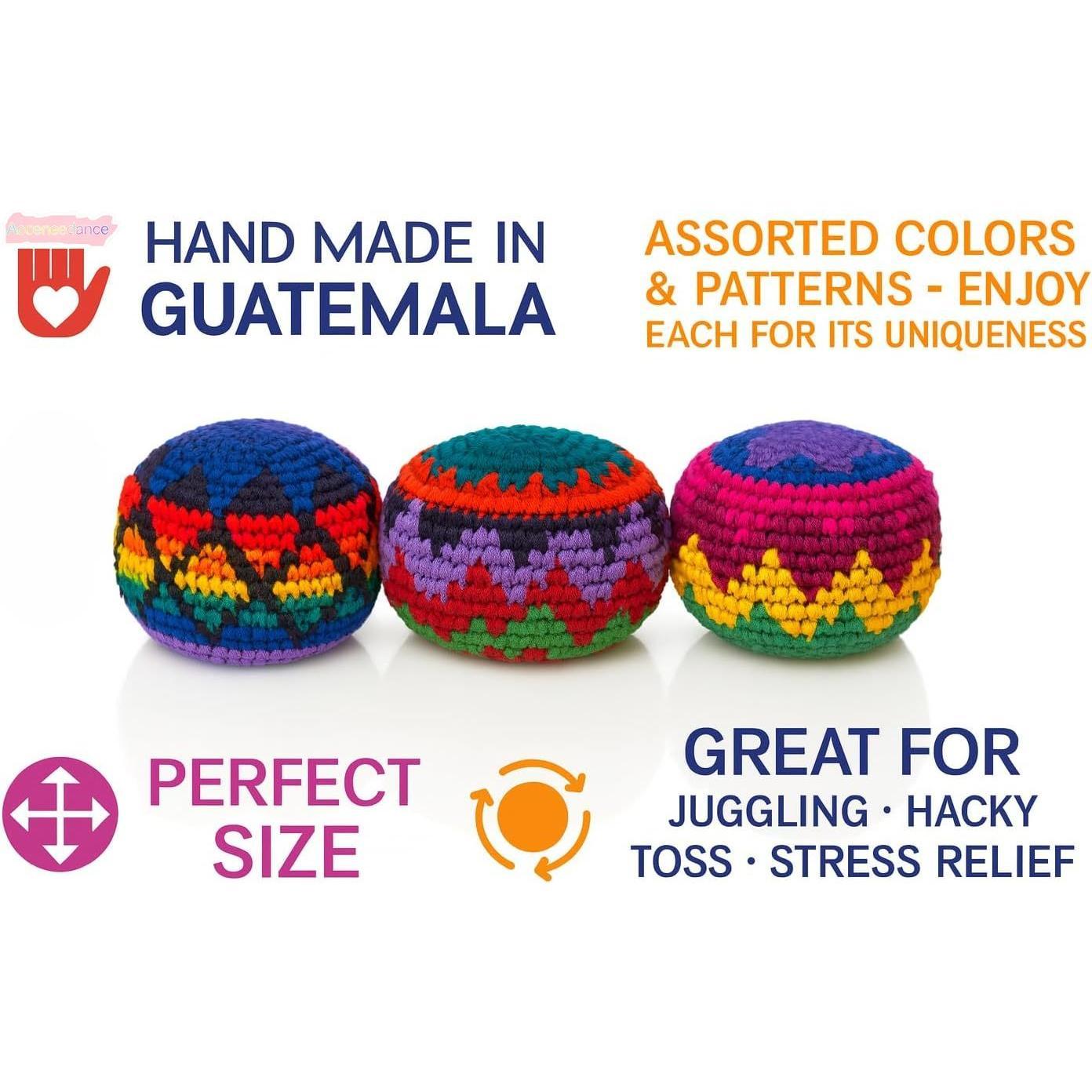 10 PCS Handmade Crochet Hacky Sack Set