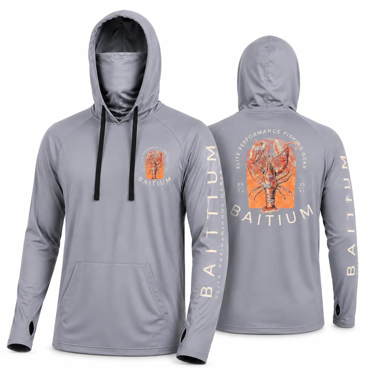 💪💯Men’s Hooded UPF 50 Work & Fishing Shirt with Built-In Face Gaiter💪