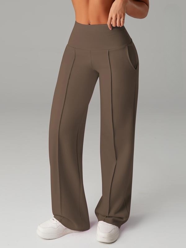 Women's Solid Color Loose Straight Leg Pants