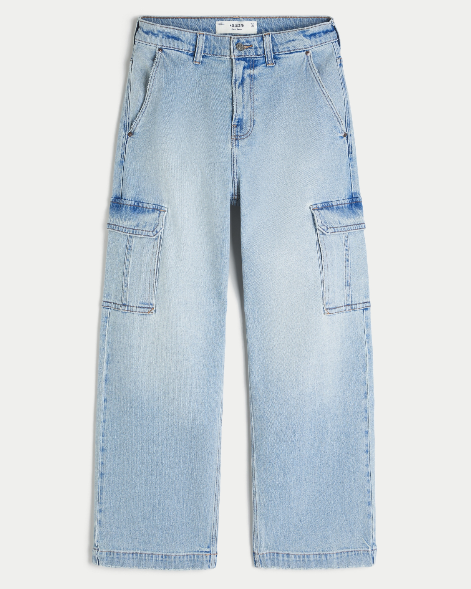 Dark Wash Logo Embroidery Super Baggy Jeans