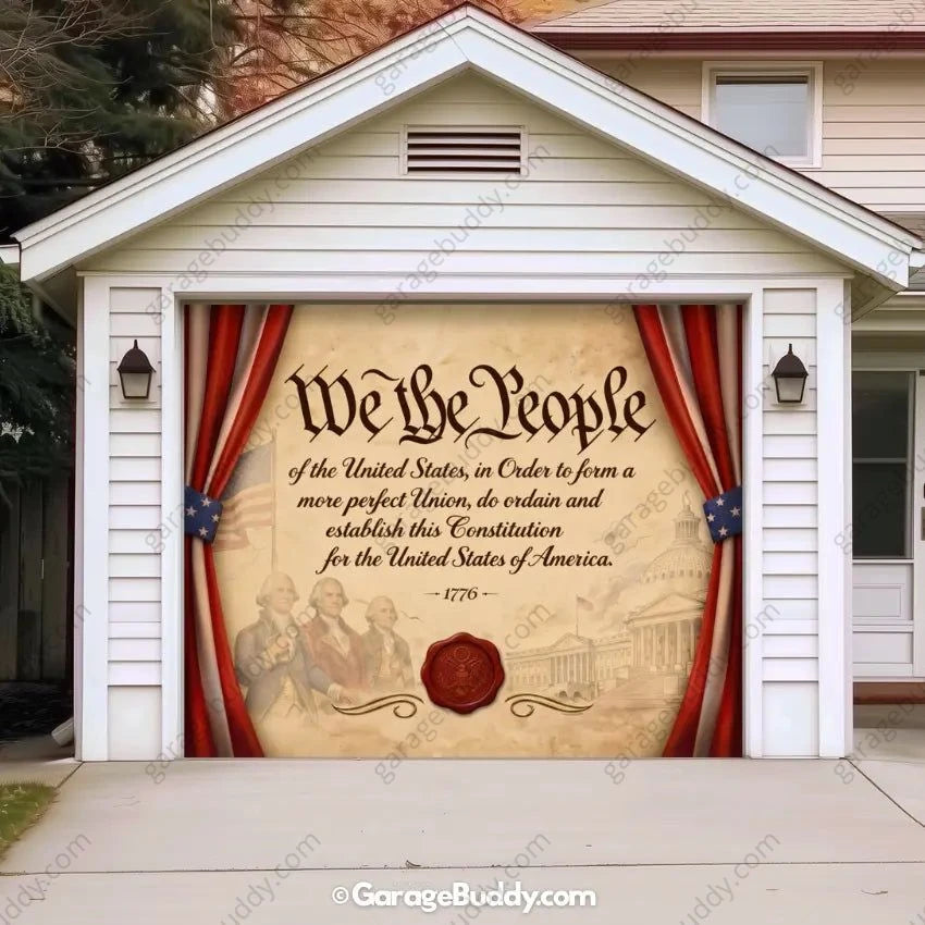 We the People | Patriotic Constitution Garage Door Cover