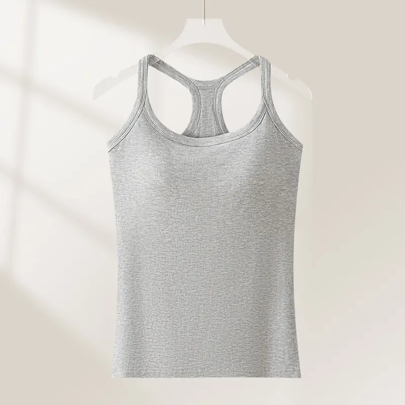 Women's Ribbed Built-in Bra Tank Top