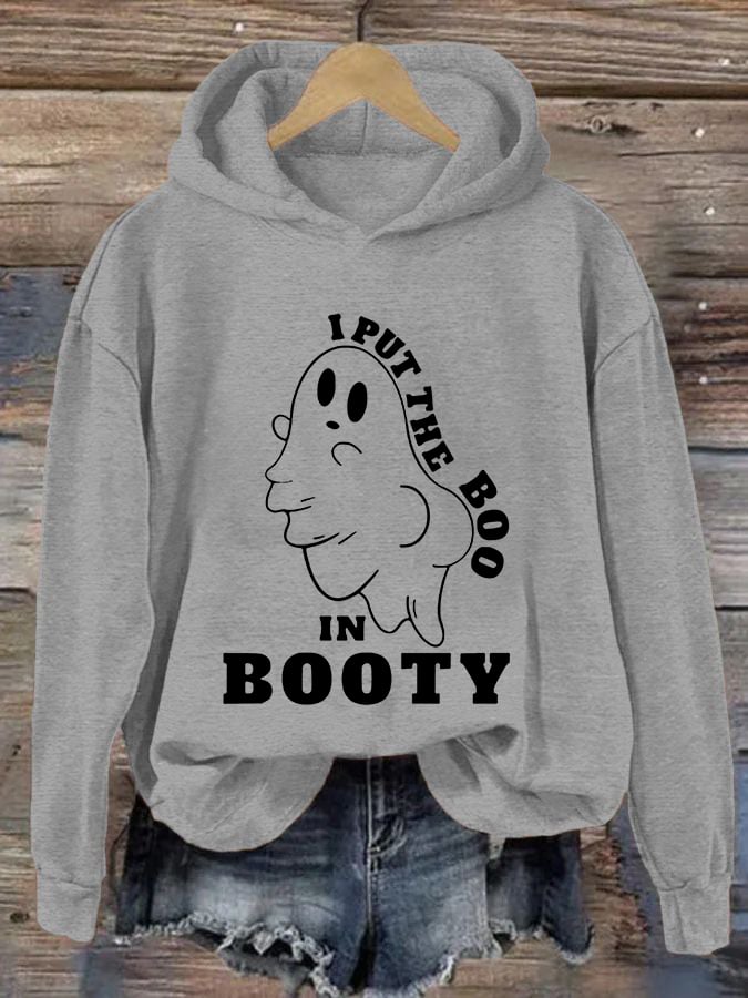 Women's Funny Halloween I Put The Boo in Booty Casual Hoodie