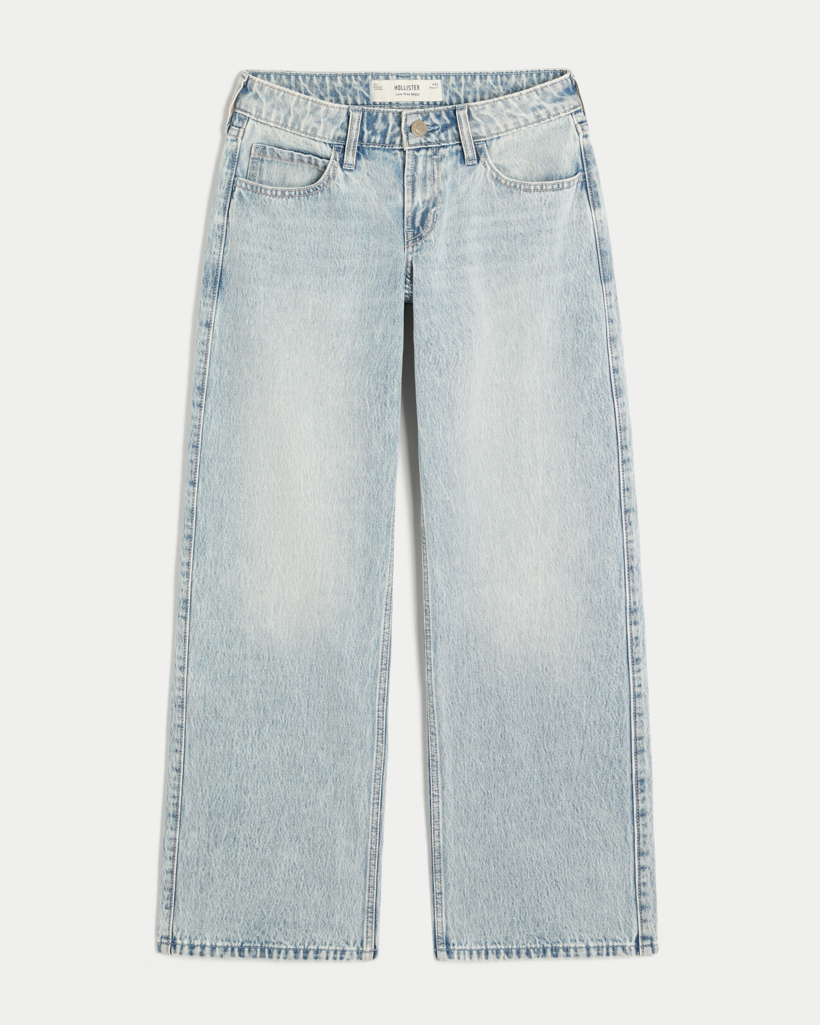 Low-Rise Dark Wash Baggy Jeans