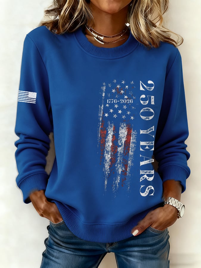 Women's America Flag Print Sweatshirt