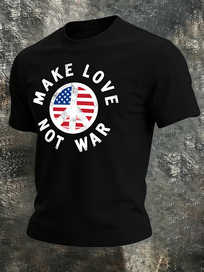 Men's Vintage National Flag Peaceful Old Hippie Art Symbol T-Shirt