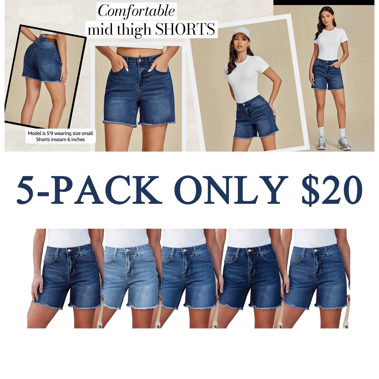 👖 👖Women’s High-Waisted Stretch Denim Shorts