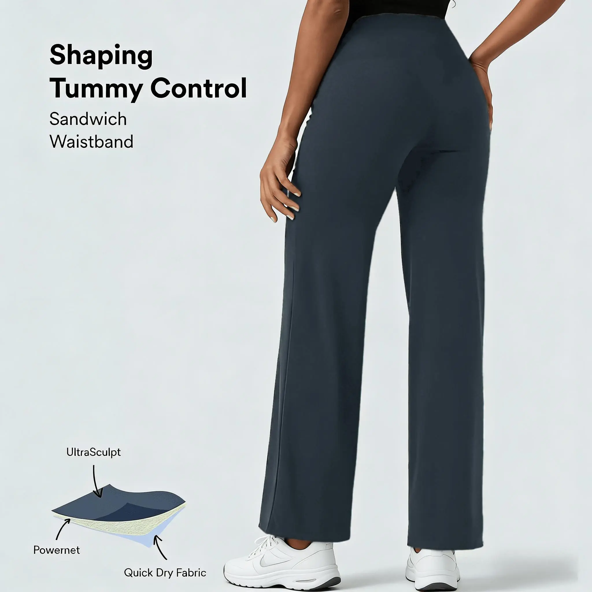Women's wide-leg suit pants (elastic waist design)