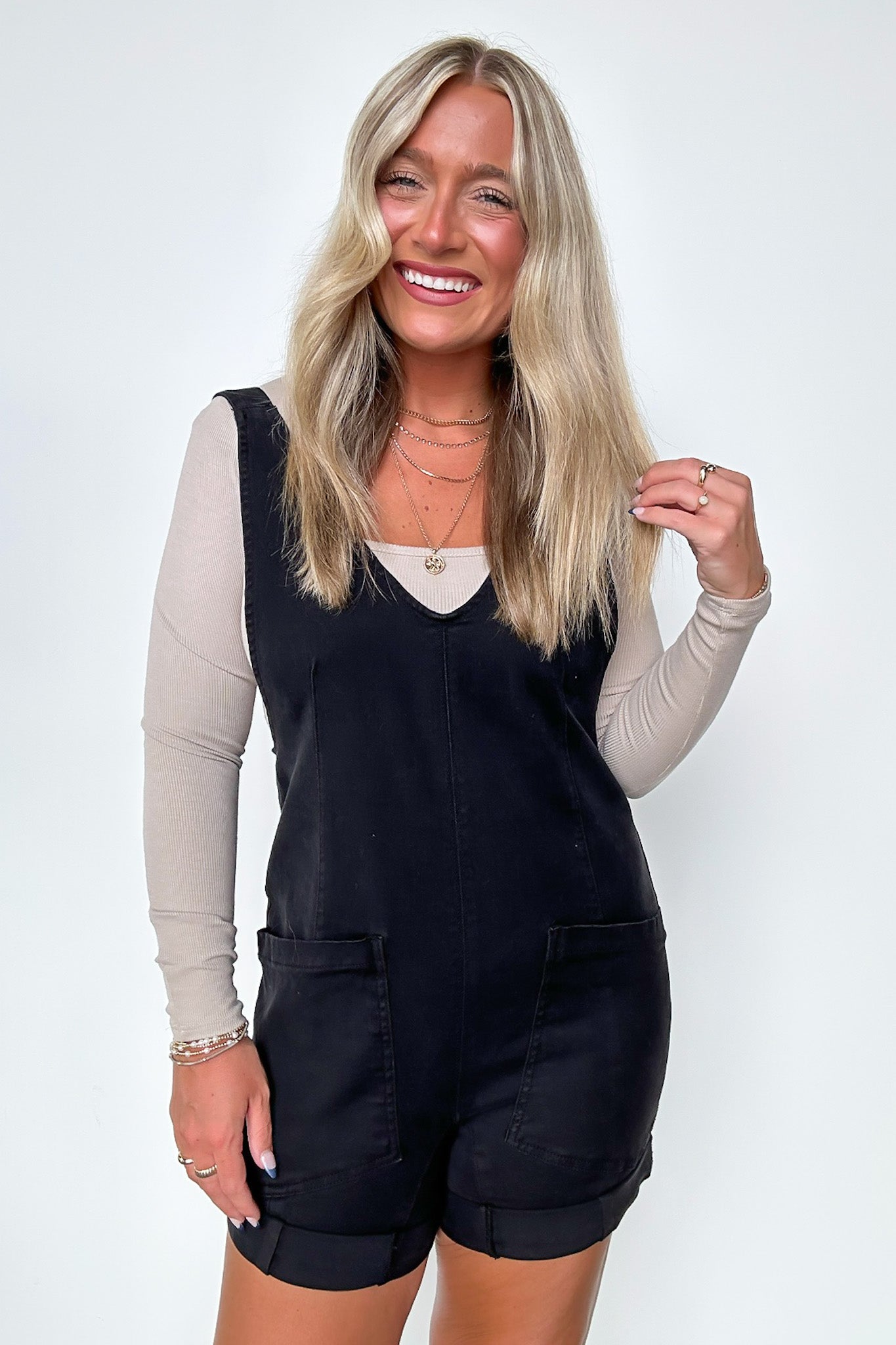 Washed Denim Romper