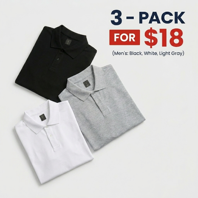 Men’s Classic Cotton Polo Shirt – Half Button Casual Golf & Everyday Essential (XS–5XL)
