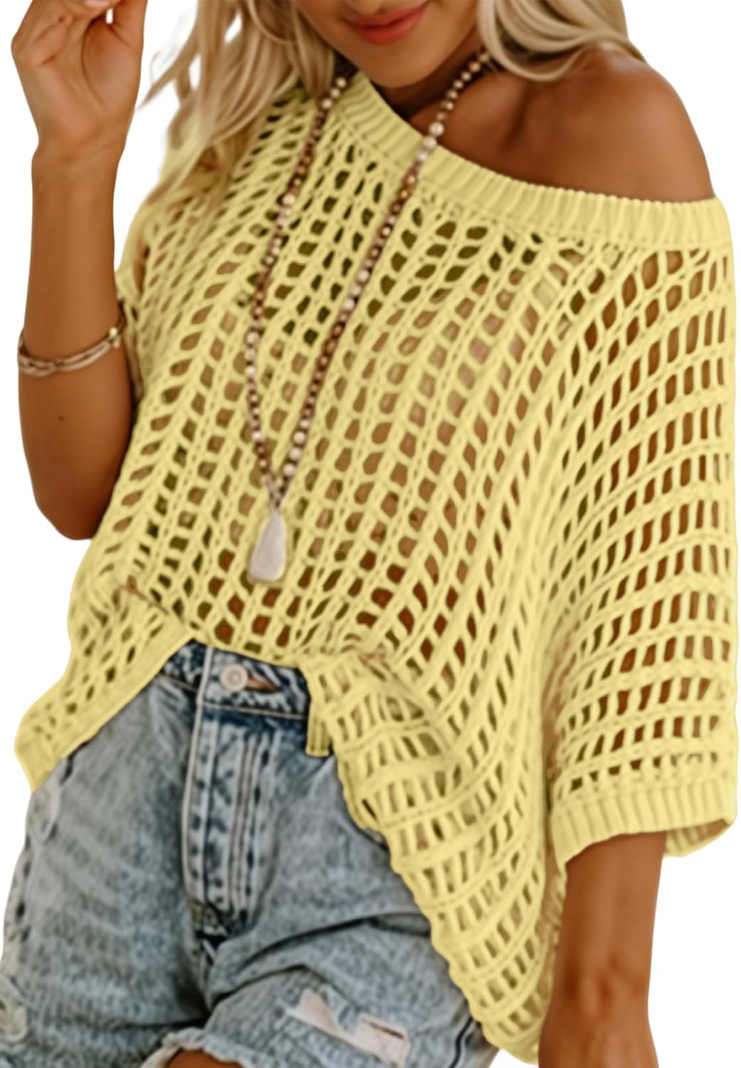 Women's Summer Crew-Neck Short-Sleeve Knit Top