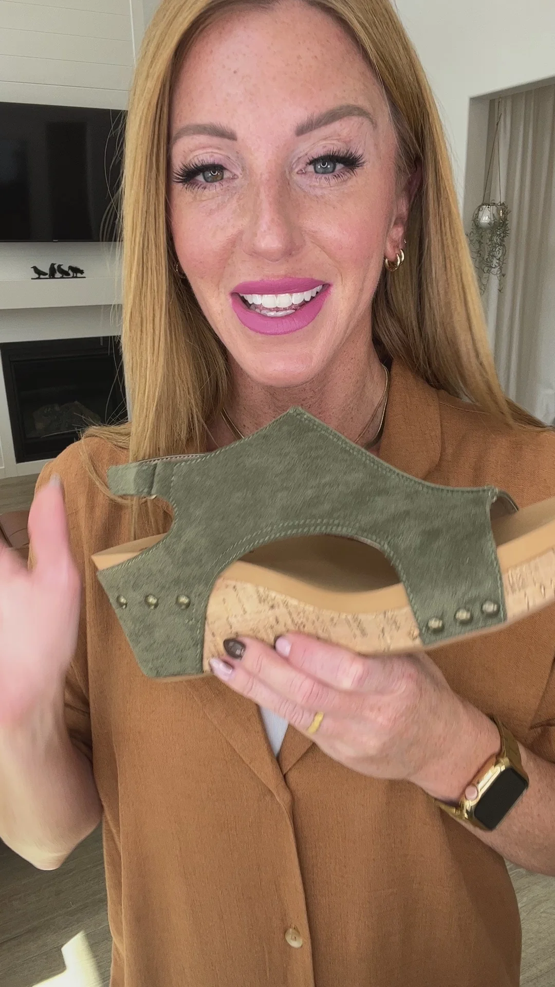 Walk This Way Wedge Sandals in Olive Suede