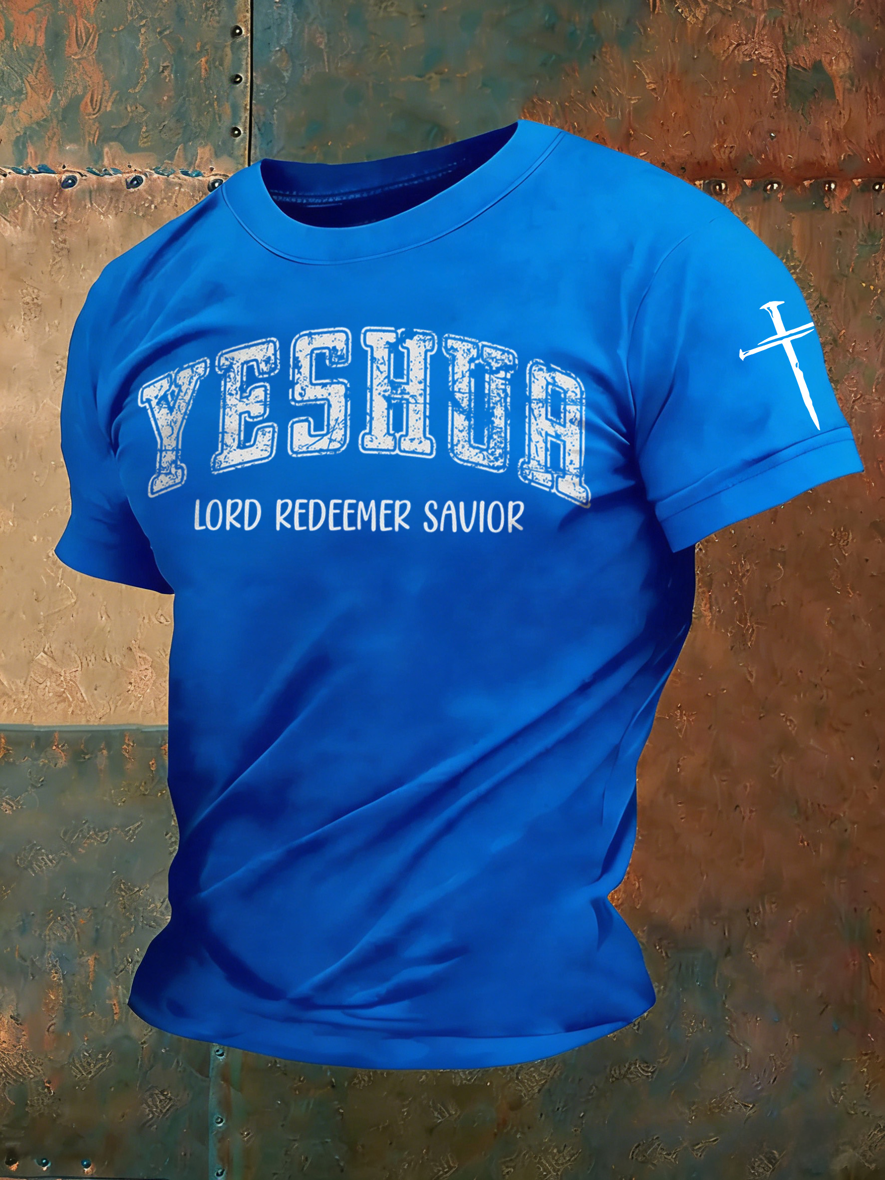Men'S Casual Faith Jesus Letter Printed Round Neck T-Shirt