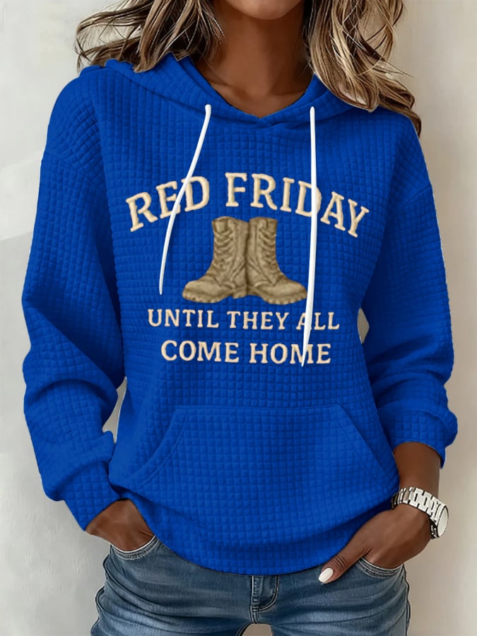 Women's Red Friday Print Hoodie