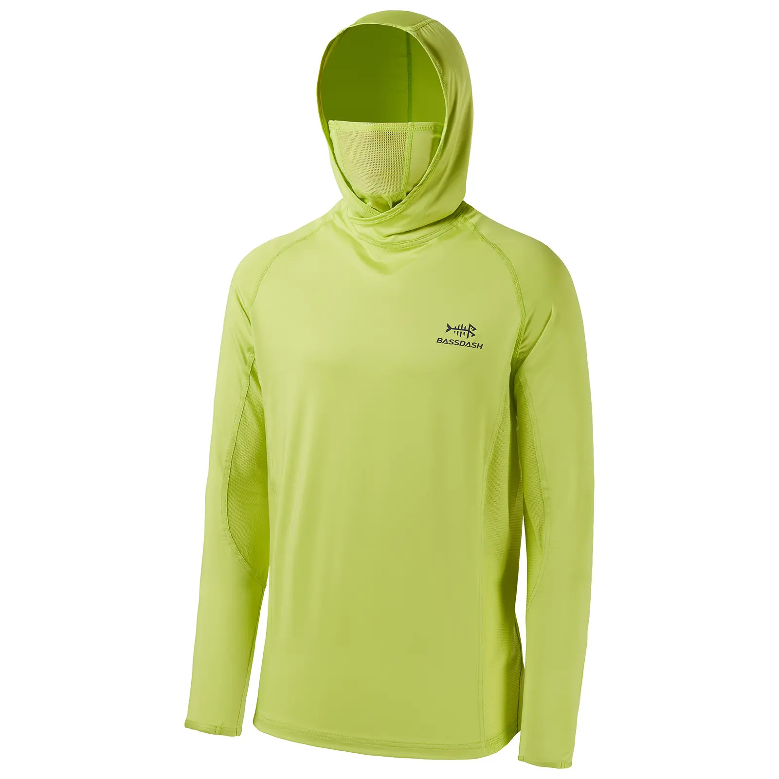 UPF 50+ Men’s Long Sleeve Fishing Shirt with Mask UV Neck Gaiter Hoodie