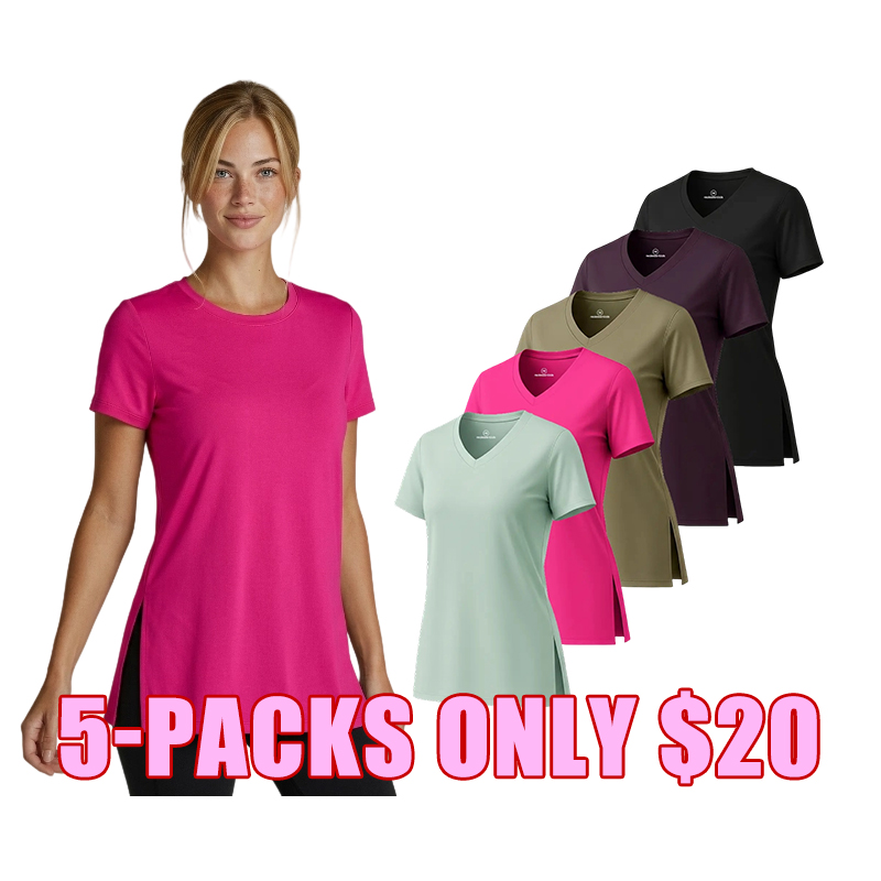 🏃 Women's 5-Pack V-Neck Active T-Shirts