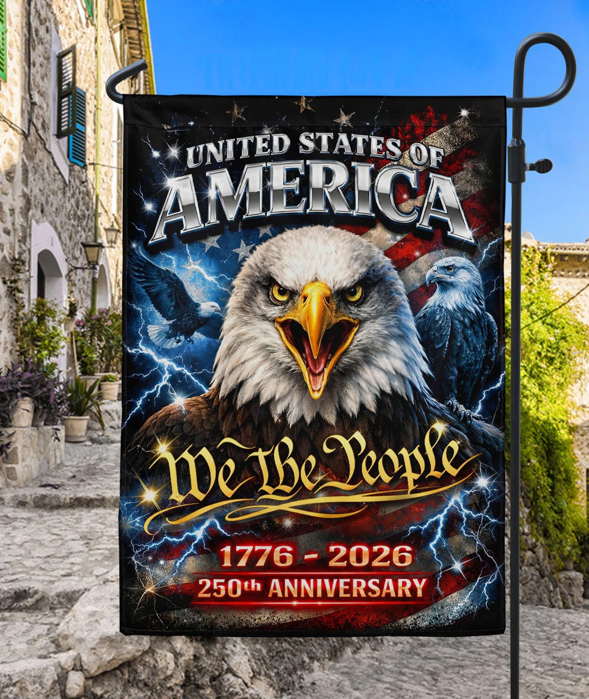 America We The People 250Th Anniversary House Flag - Eagle Freedom
