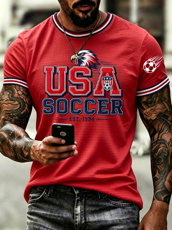 Men's soccer Print Waffle-Knit T-Shirt