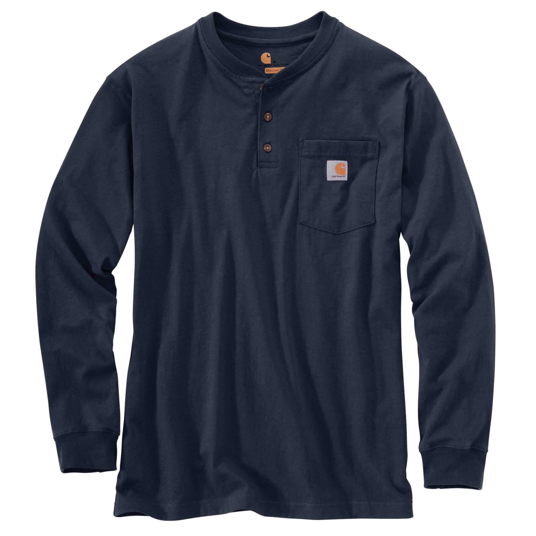 CHT Loose Fit Heavyweight Long-Sleeve Pocket Henley T-Shirt K128