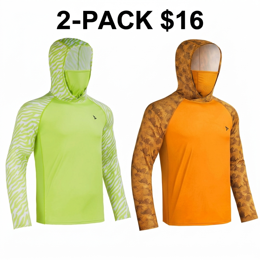 Men UPF 50+ UV Protection Long Sleeve Lightweight Quick Dry Moisture Wicking Breathable Athletic Activewear