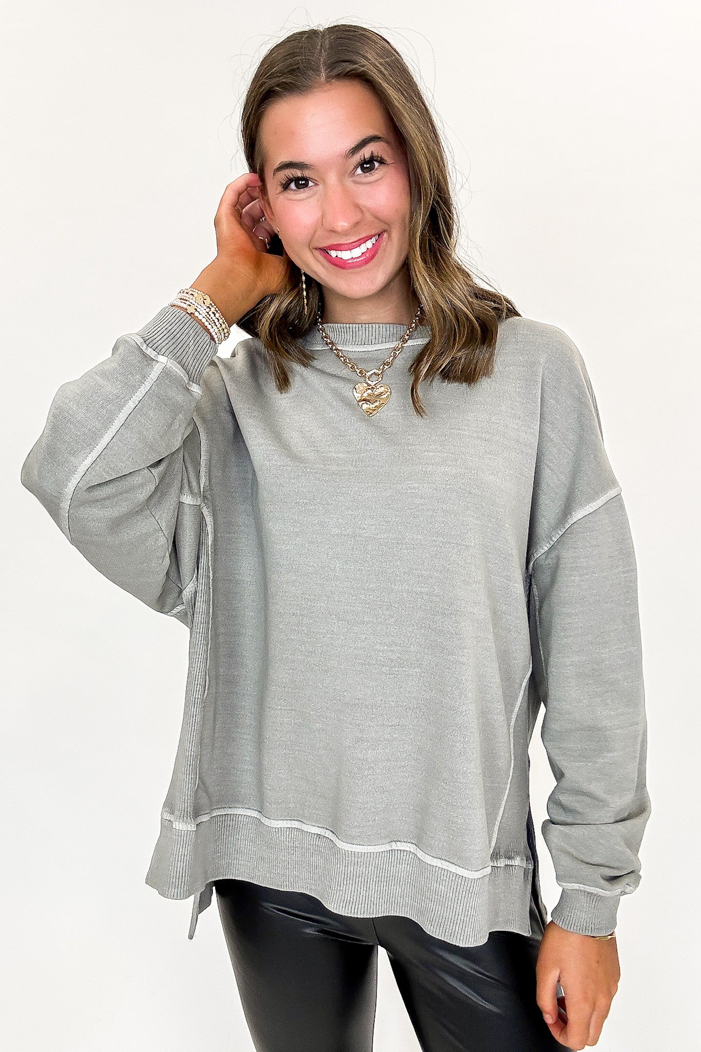 Pigment Washed French Terry Pullover
