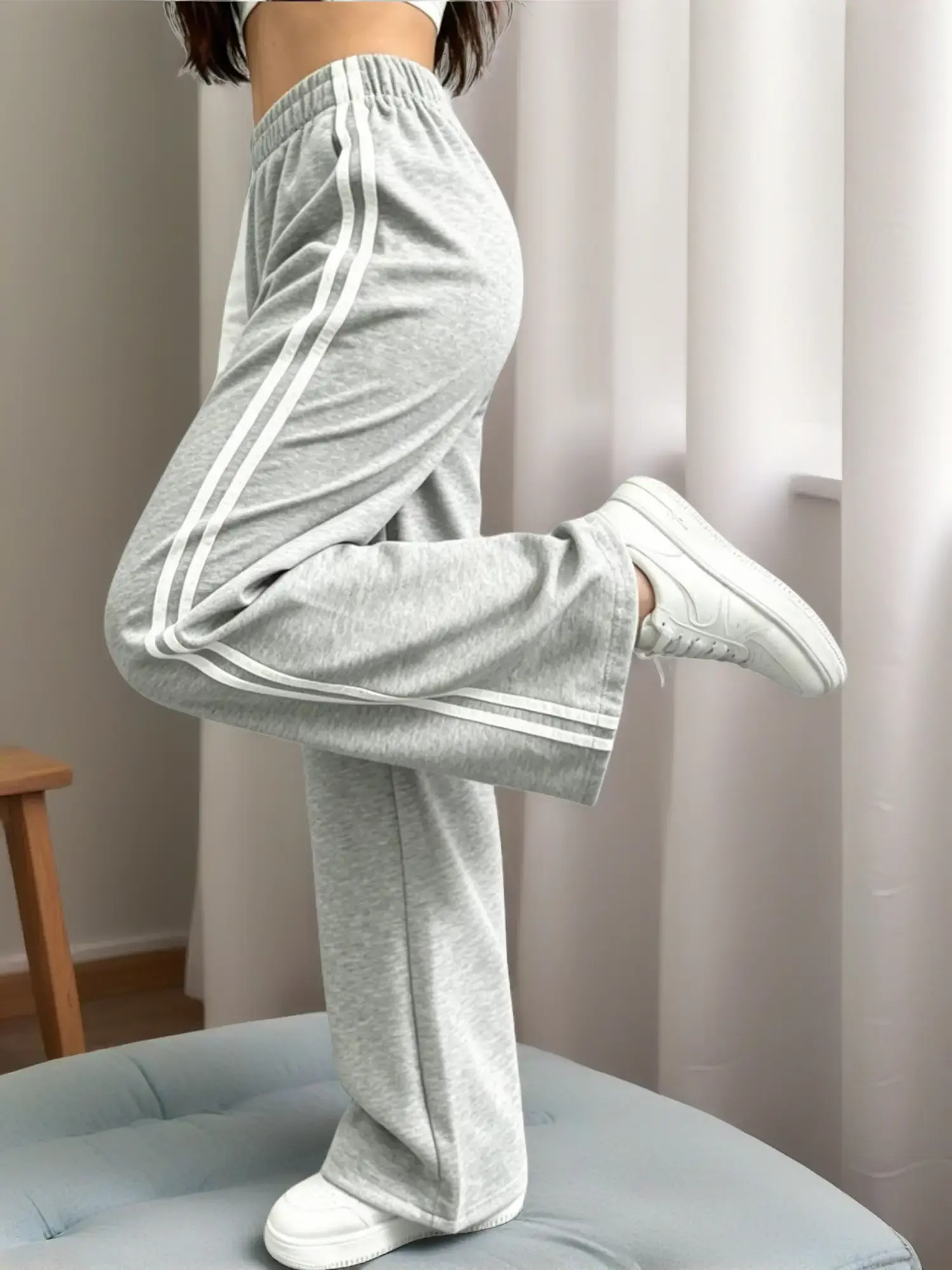 Women's Loose-Fit Straight-Leg Drawstring Casual Pants (Spring/Summer)